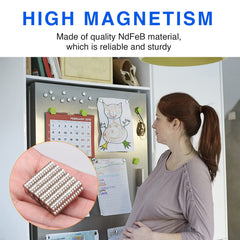 TRYMAG brushed nickel finish magnets resist rust and wear.