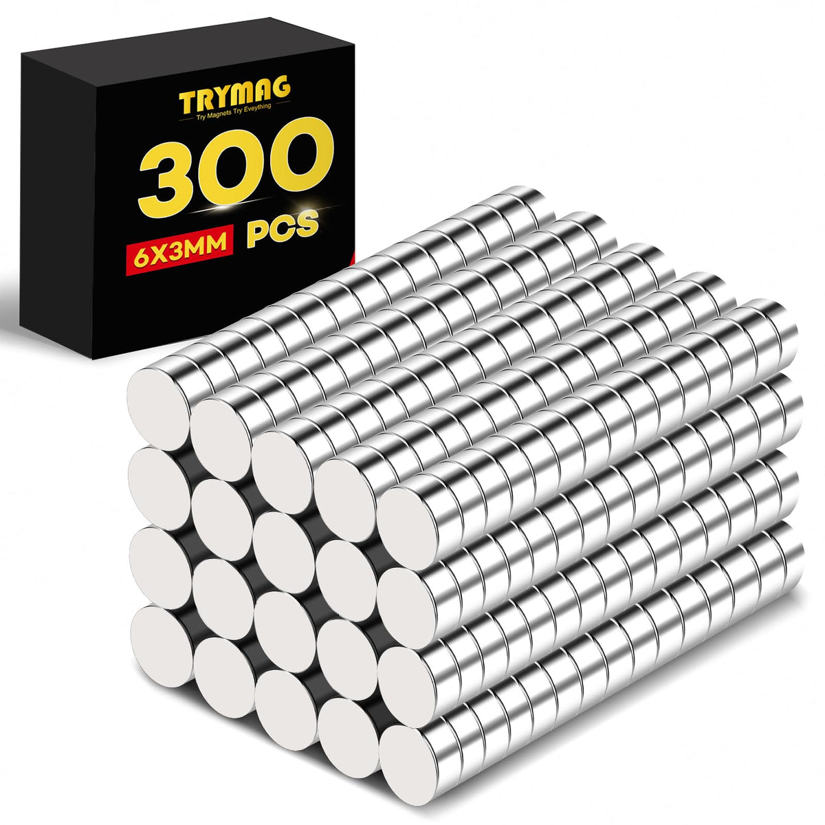 TRYMAG small-6x3mm magnets set for crafts and mini models.