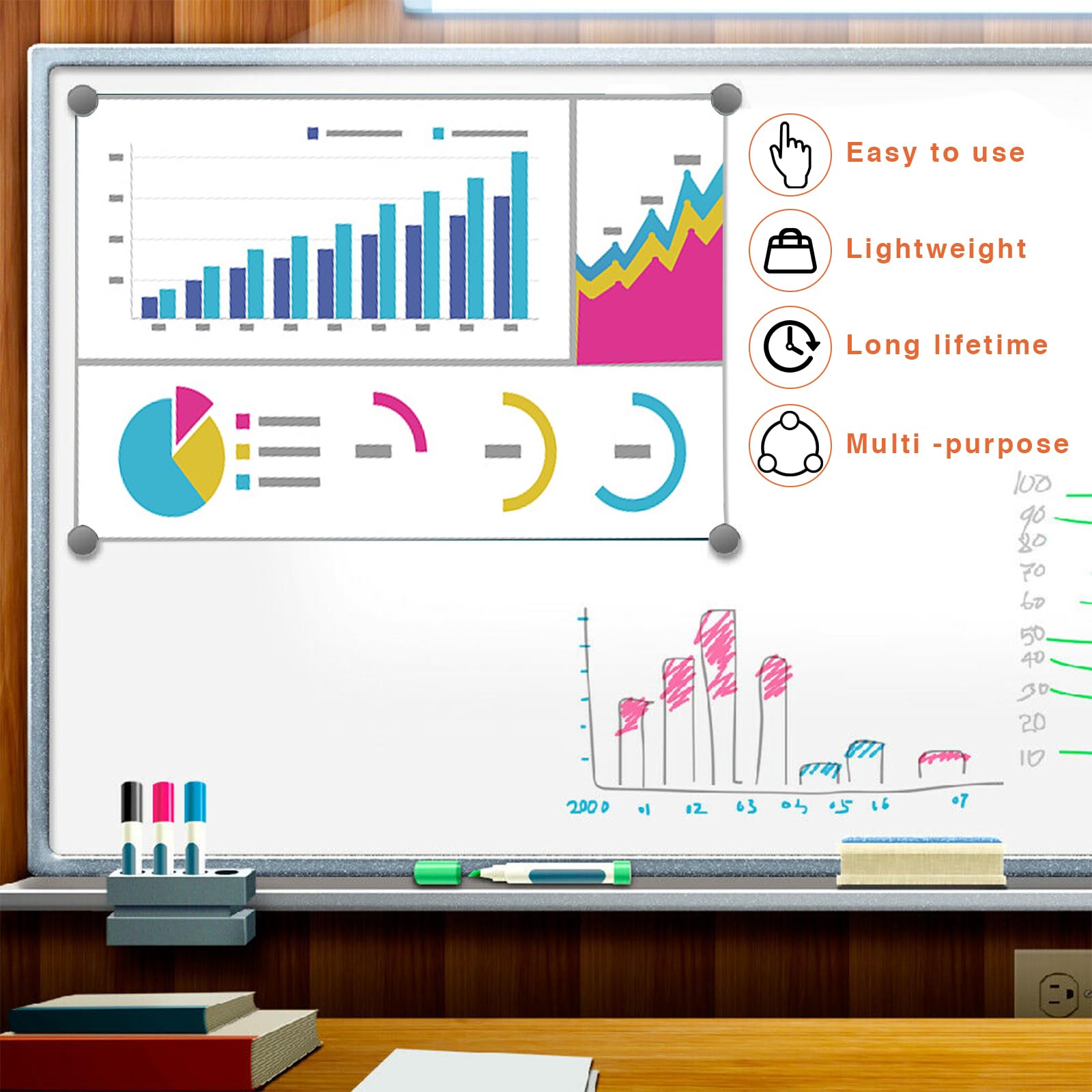 TRYMAG magnets in an office setup for desk organization