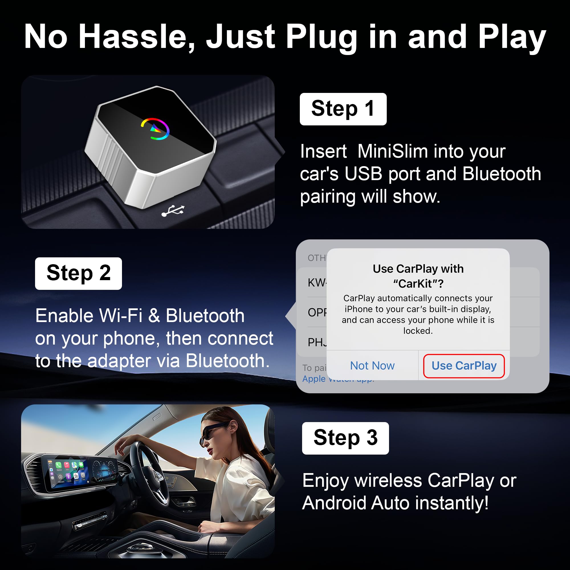 TRYSHOP gift box – premium packaging signals gift-ready CarPlay upgrade.