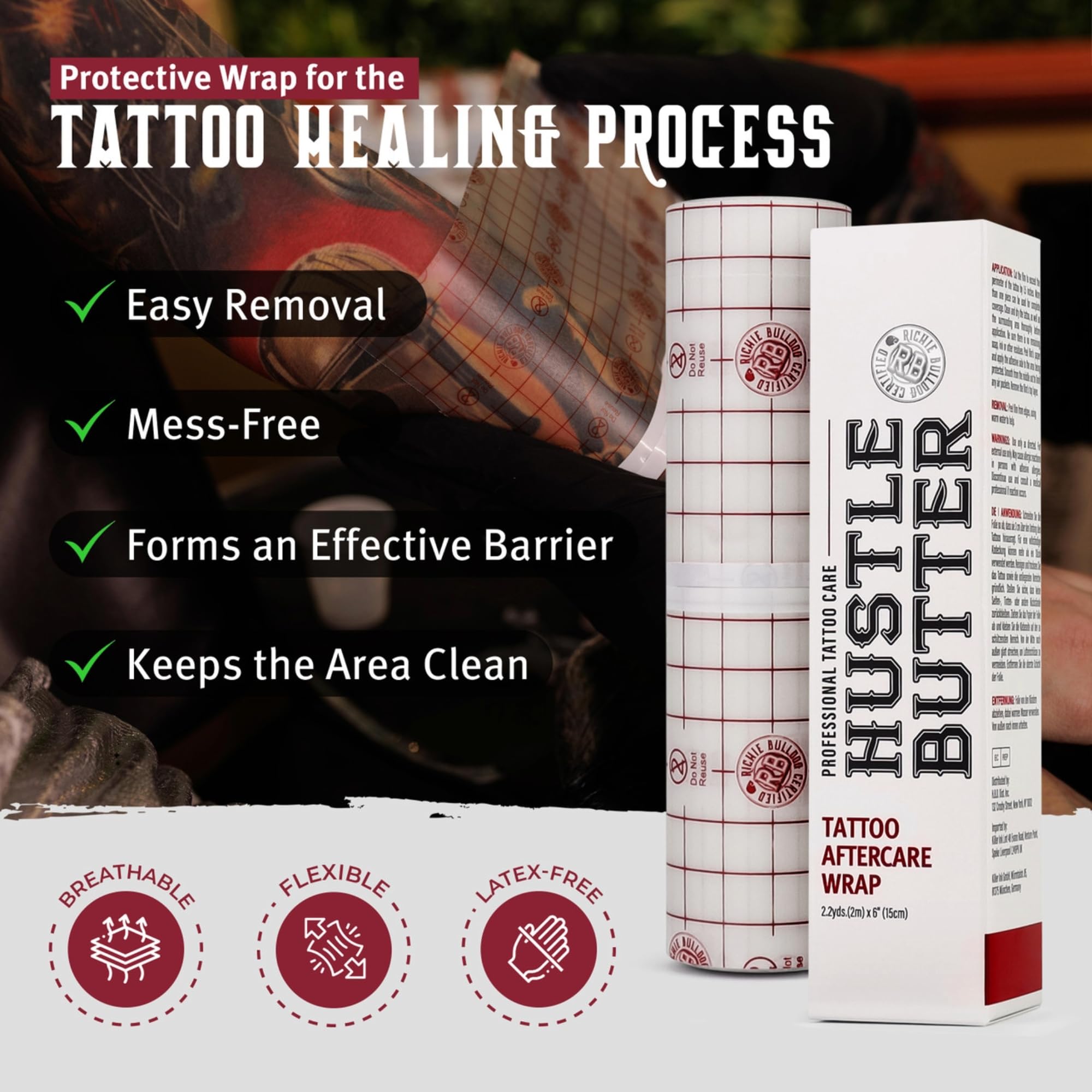 Travel-ready Hustle Butter Deluxe tattoo care kit for on-the-go care.