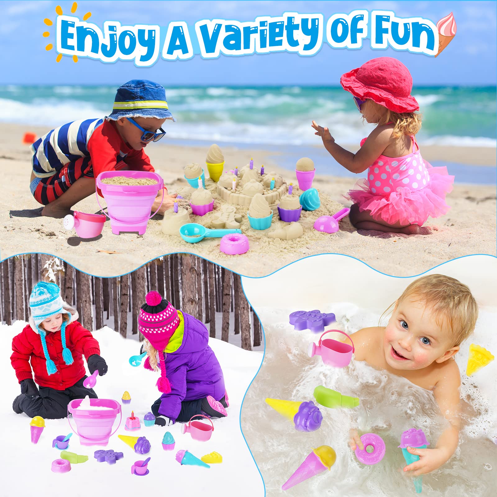 TSDATOWR dessert molds set inspires creative sand projects.