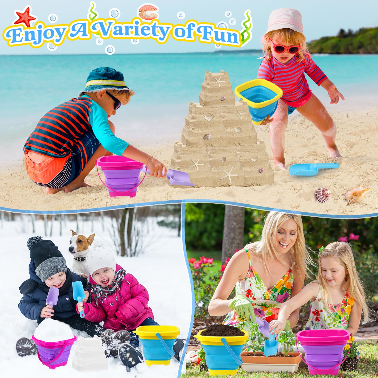 TSDATOWR upgraded shovels with smooth edges for kid friendly use