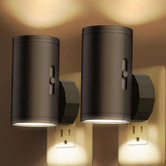 TSEXES LED night light with dusk-to-dawn sensor guides hallway at night.