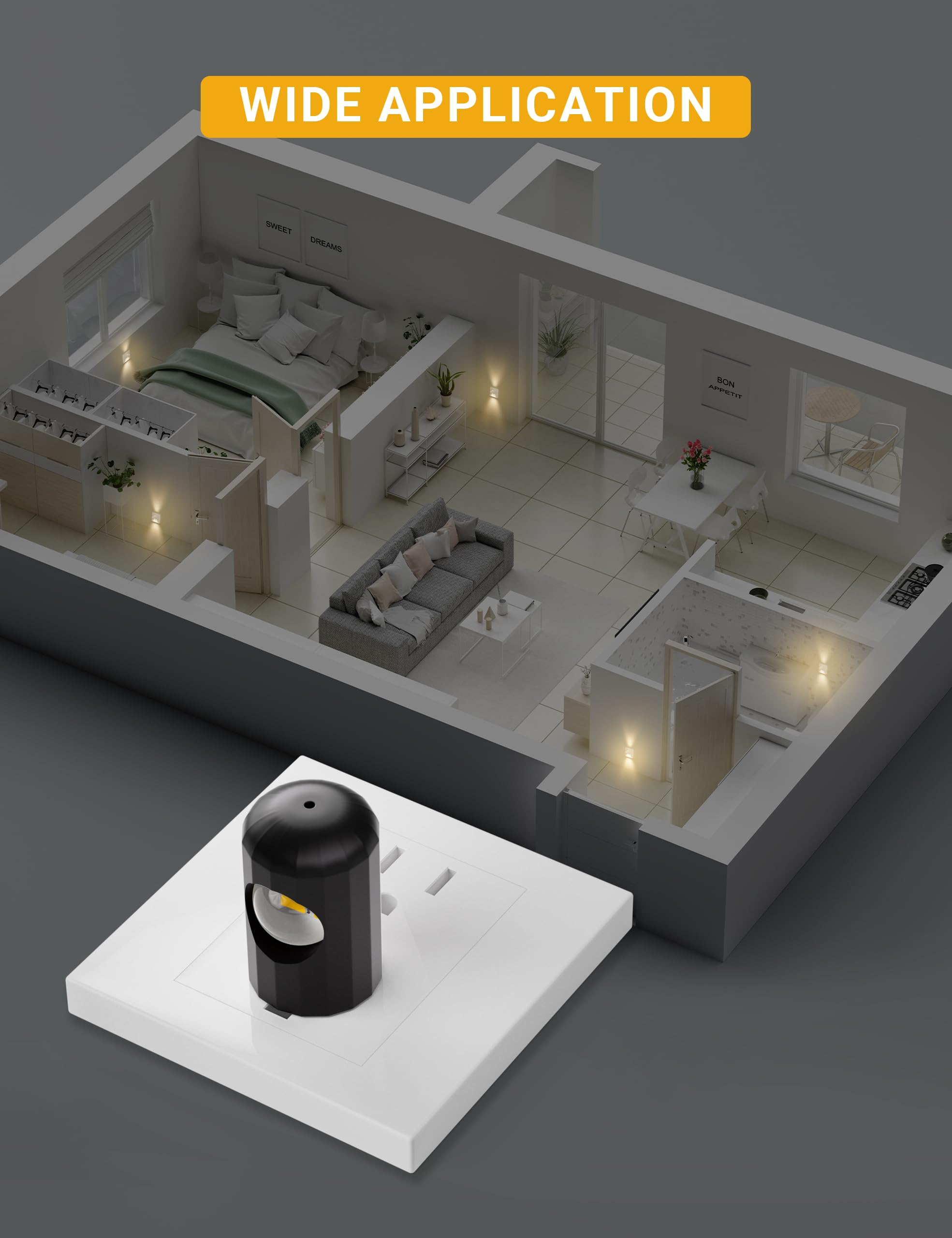 TSEXES six-pack night lights provide comprehensive coverage for home use.