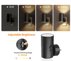 TSEXES rotatable 90-degree plug night light fits vertical or horizontal outlets.