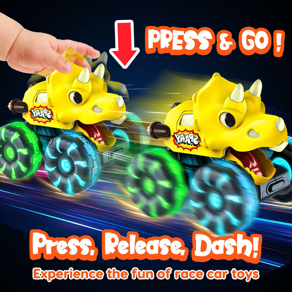 Tsomtto Monster Truck Dinosaur Velociraptor in action for active play