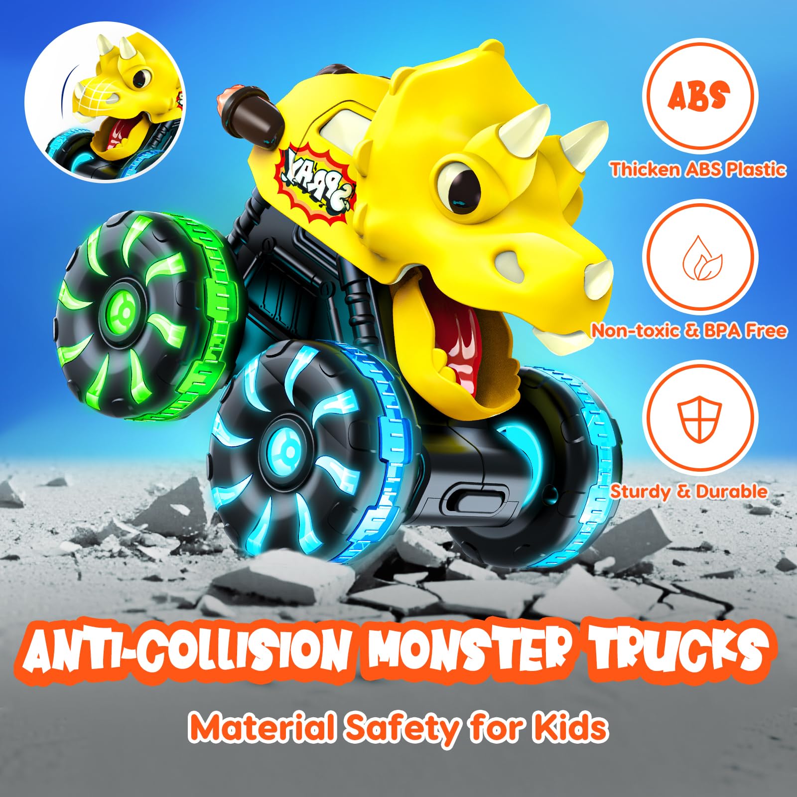 Tsomtto Monster Truck Mouth chomping motion adds realism to play