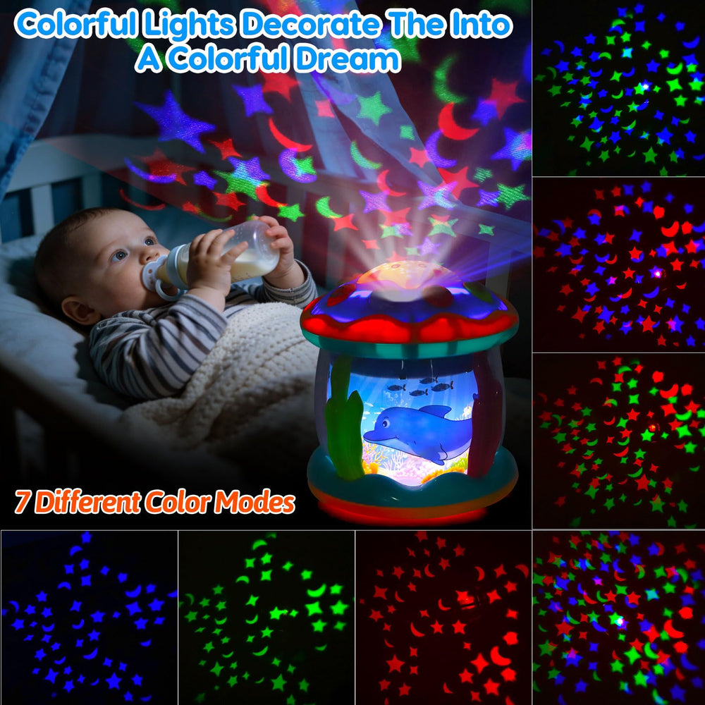 Tsomtto ocean projector performs 360-degree rotation with calming lights
