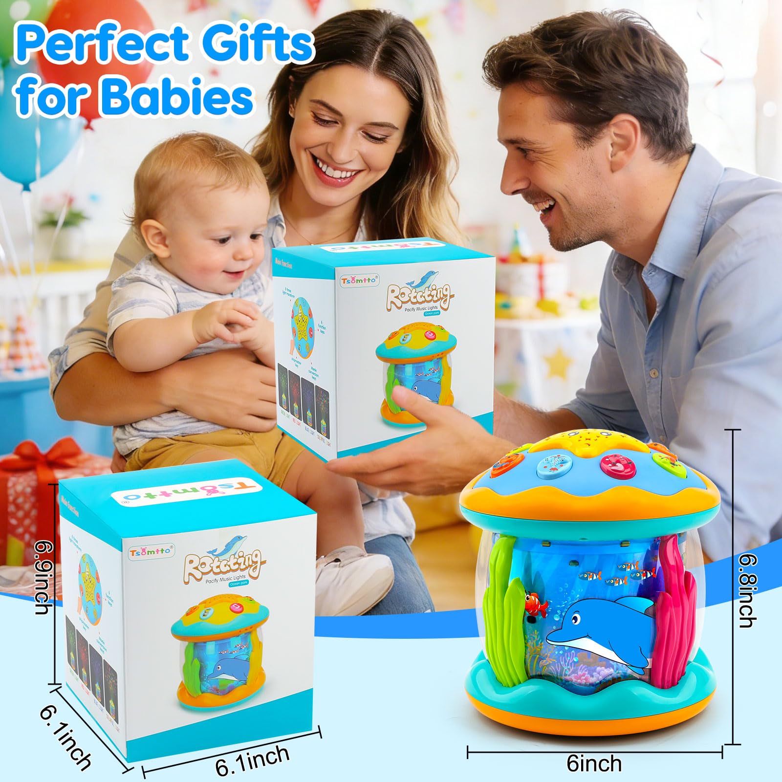 Tsomtto ocean projector made with BPA-free materials for safe play