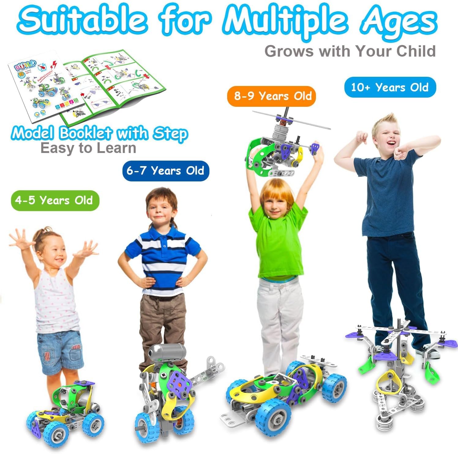Tsomtto 10-in-1 rotary crane model promotes engineering play and hands-on learning.