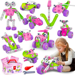 Tsomtto pink STEM toy cart model offers hands-on learning and creative play
