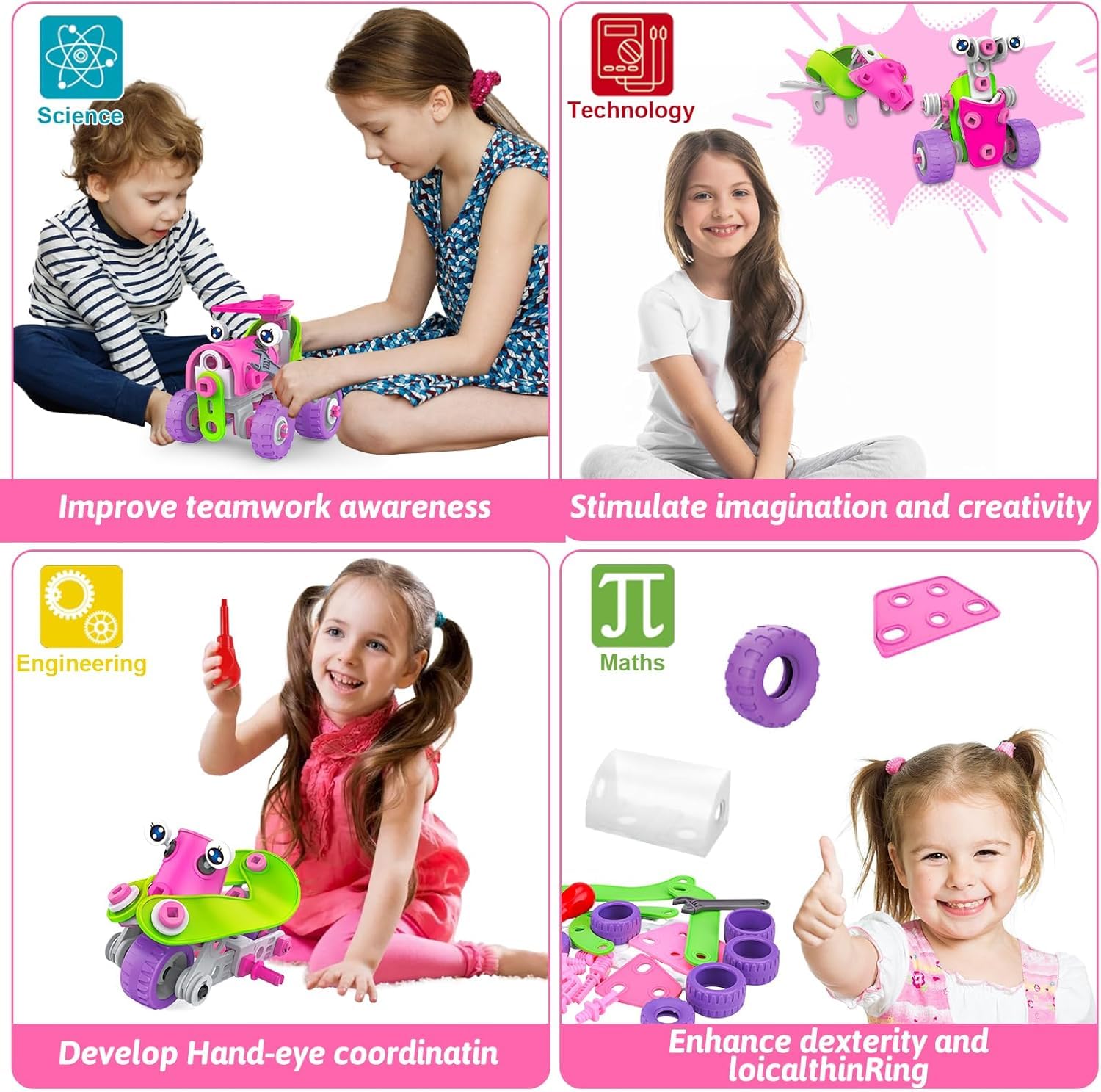 Tsomtto pink building robot model invites creative assembly and problem solving