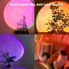 Tsrarey Sunset Lamp 360-degree rotation enables versatile wall and ceiling displays.