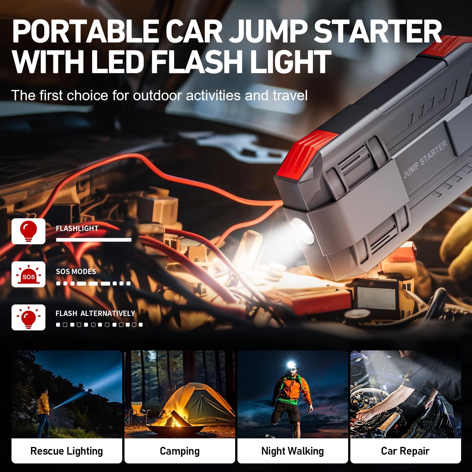 Tstiti 4000A power-bank ports highlight dual USB charging on the go.