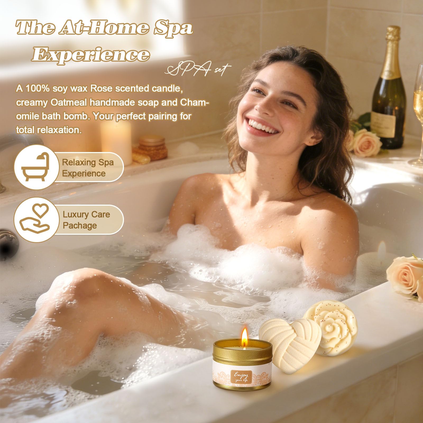 TsunNee chamomile bath bomb delivers a calming, spa-like soak