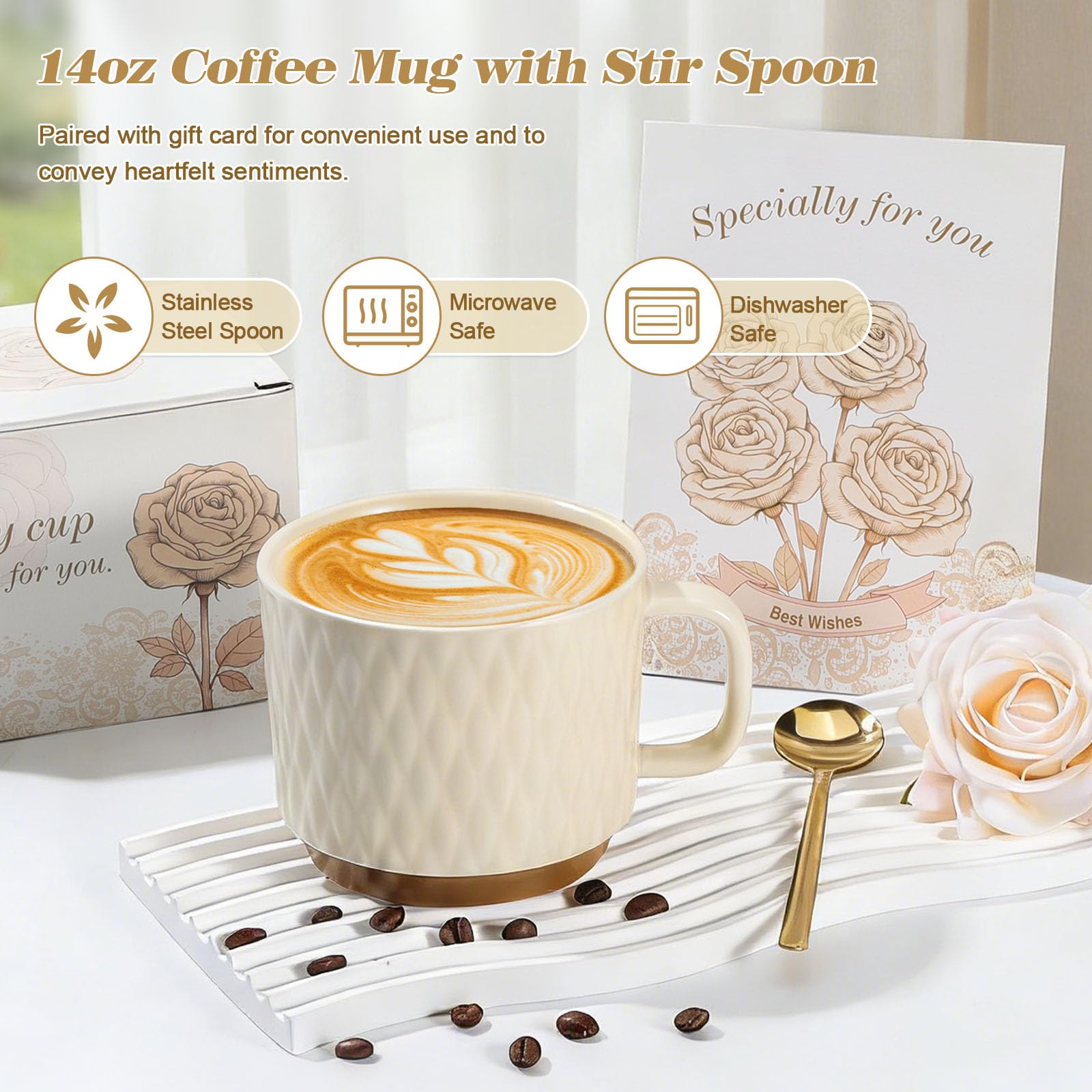 TsunNee champagne-colored rose gift card adds a classy finishing touch