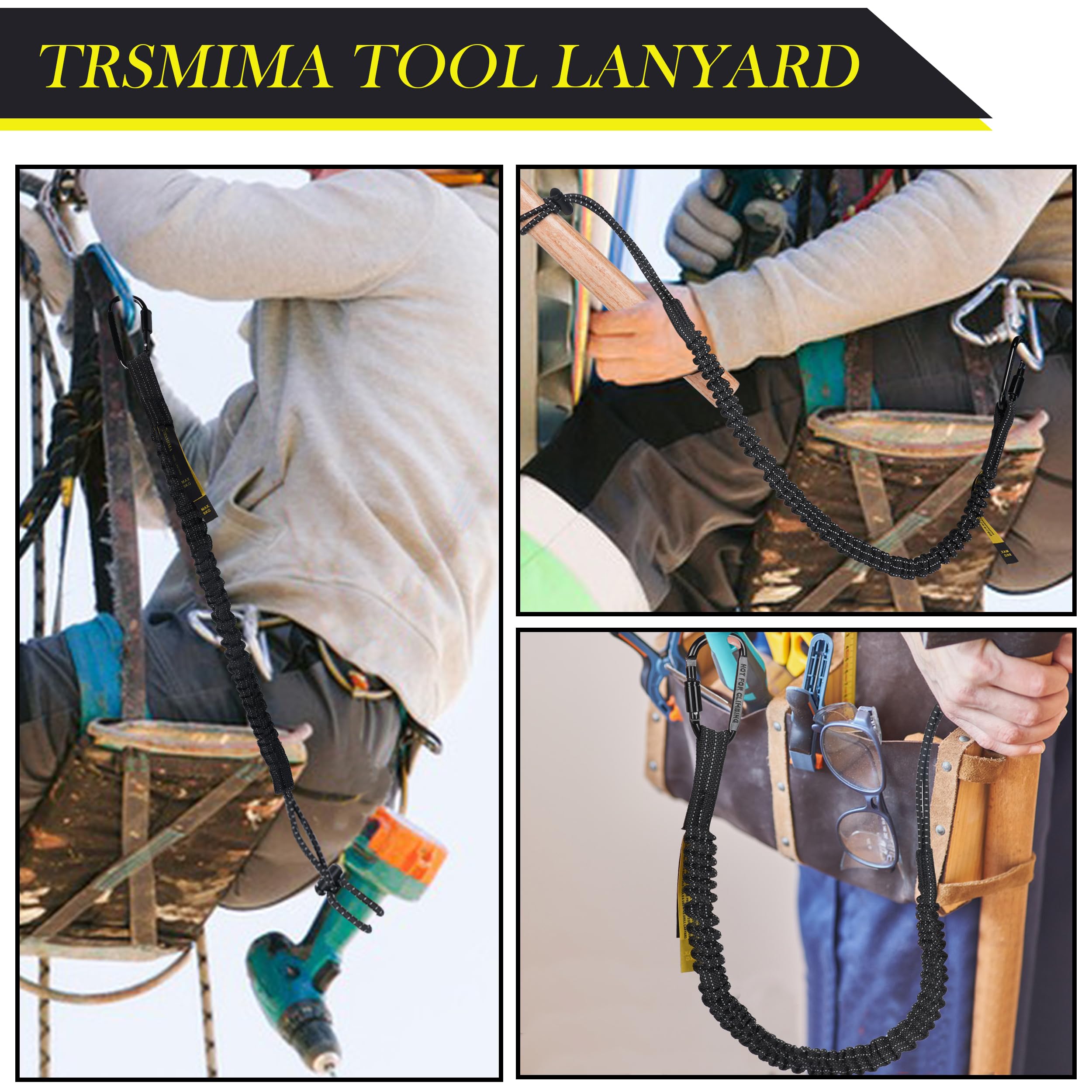 TRSMIMA applications showing safety on roofs, ladders, and drills