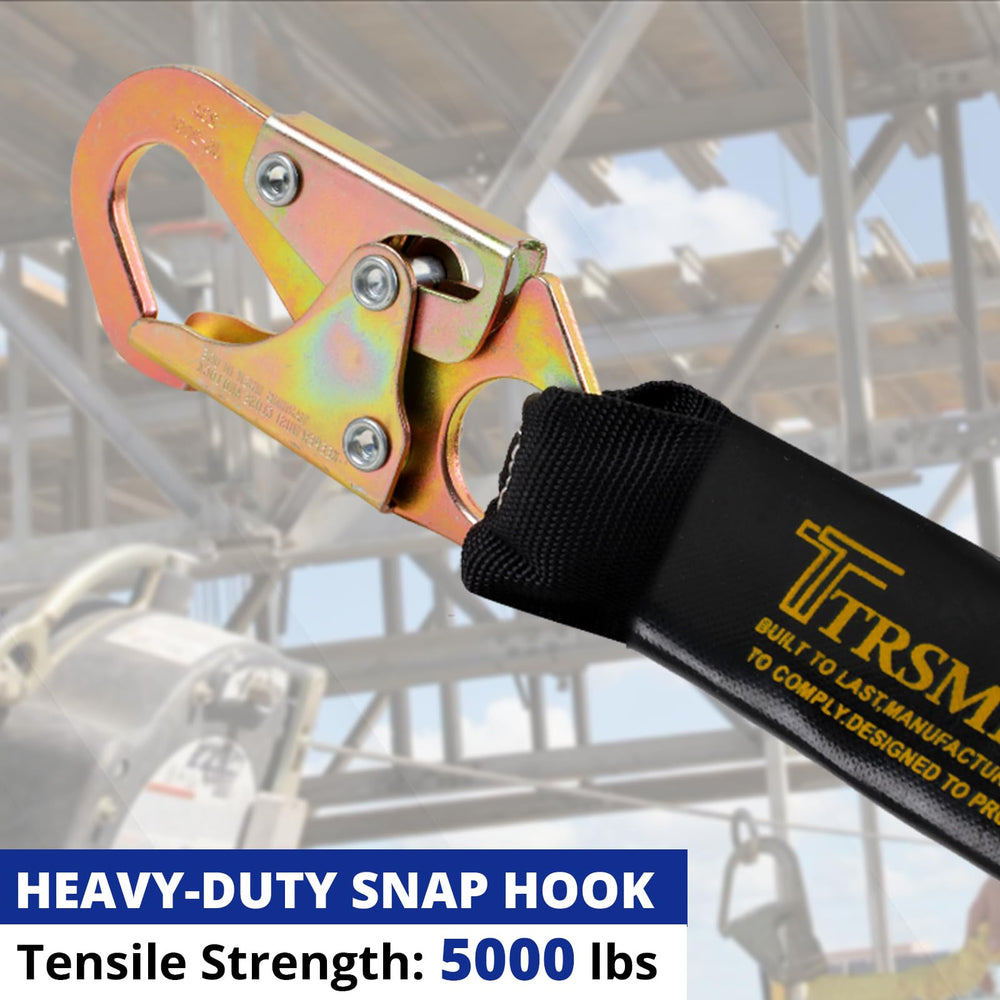 TT TRSMIMA 6ft lanyard demonstrates dual fall arrest and shock absorption