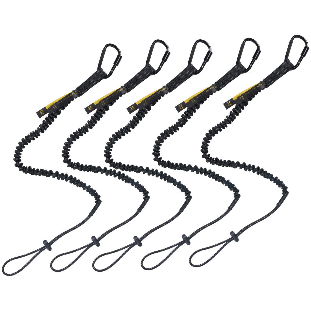 TRSMIMA safety tether with screw-lock carabiner securing tools on a ladder