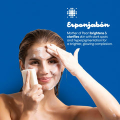 T.Taio sponge exfoliating feet while removing dirt and oil.