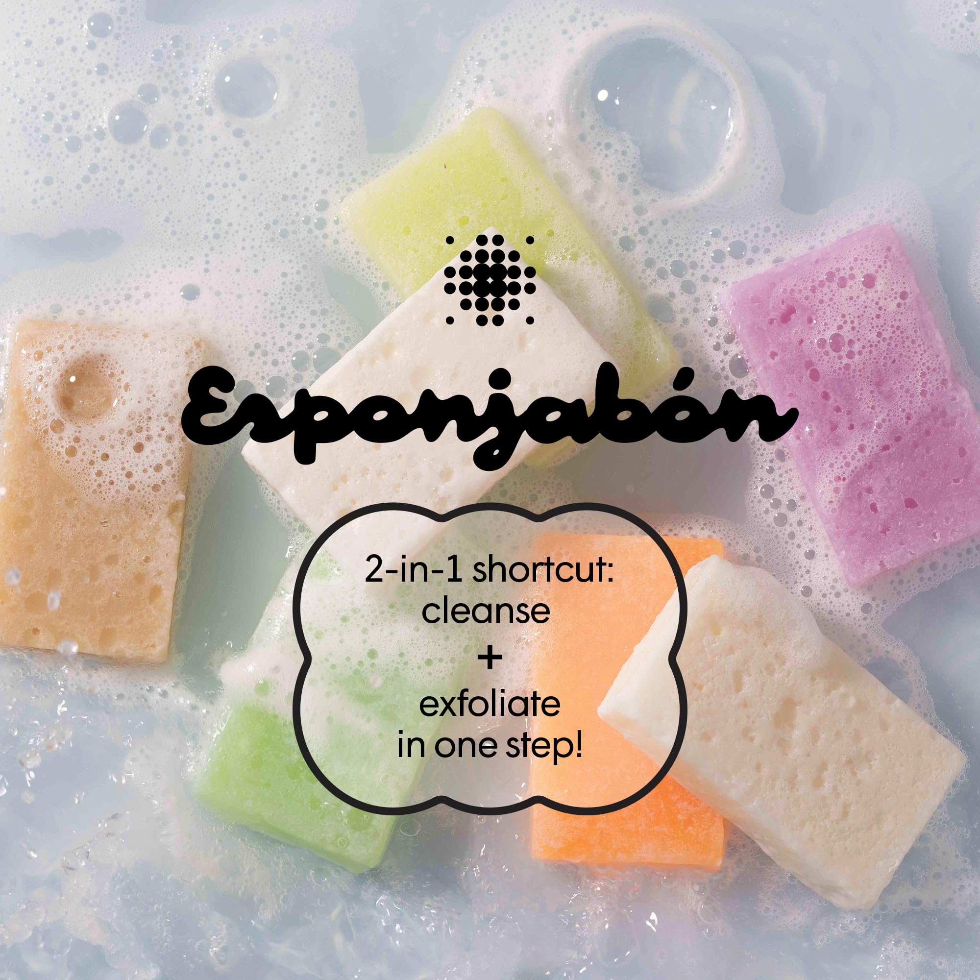 T.Taio Esponjabon in action exfoliating face for smoother skin.