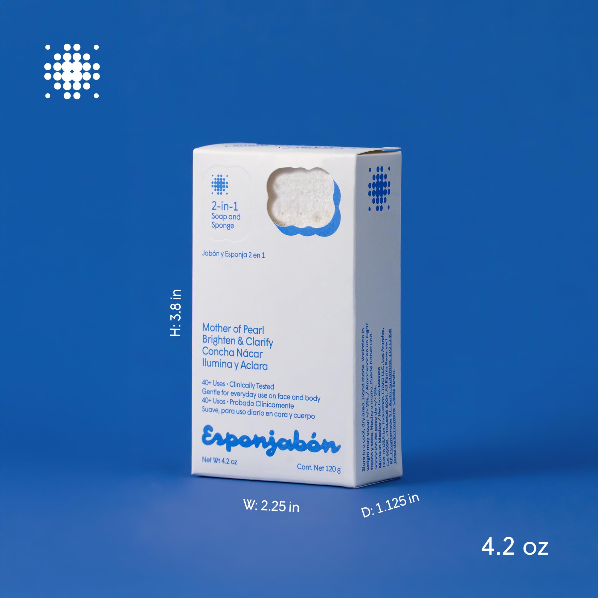 T.Taio Esponjabon brightens skin with mother of pearl minerals.