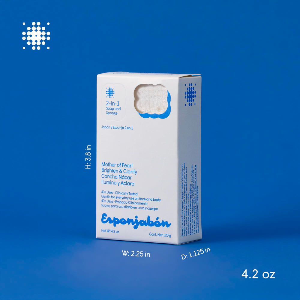 T.Taio Esponjabon brightens skin with mother of pearl minerals.
