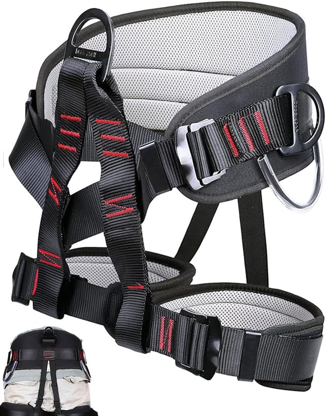 Ttechouter adjustable half-body harness in full view for secure climbing