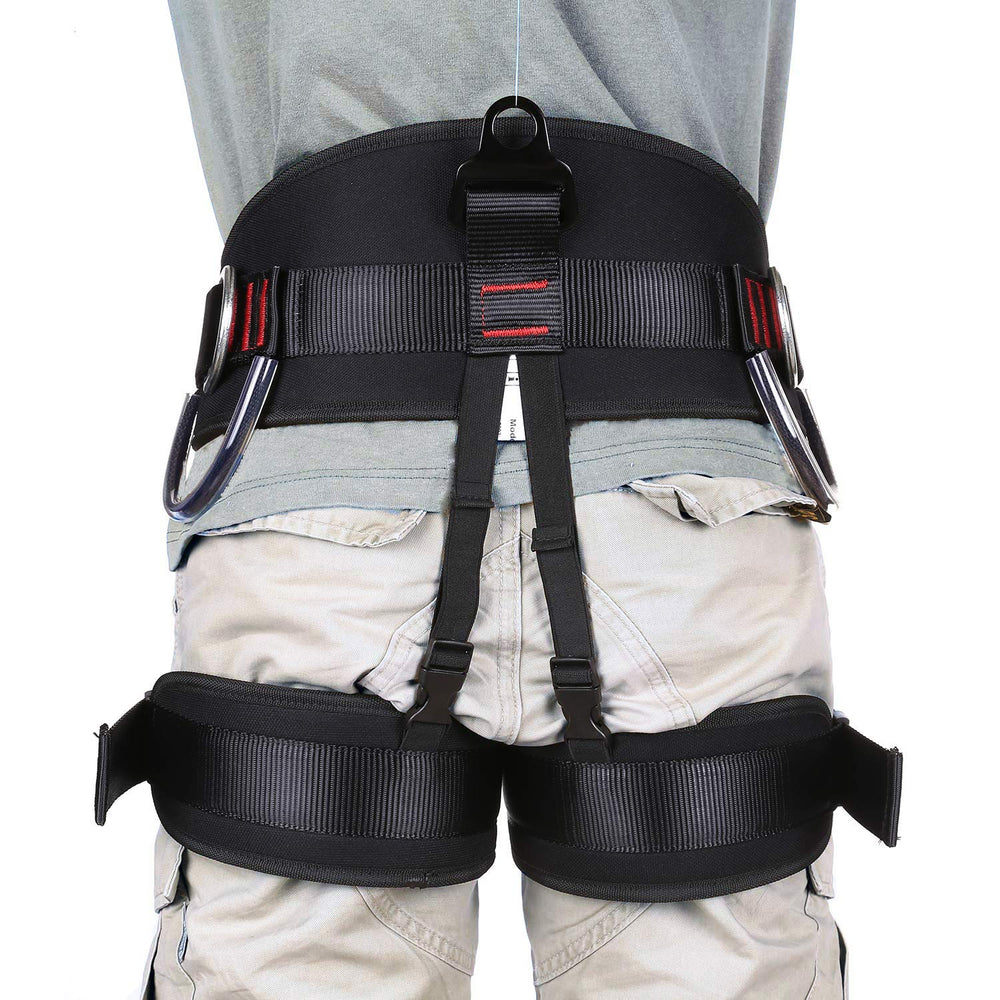 Close-up of side hooks on the Ttechouter harness for gear access