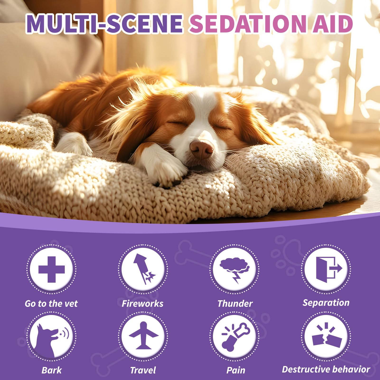 TTIXRL Melatonin dog treats in a calm, peaceful setting.