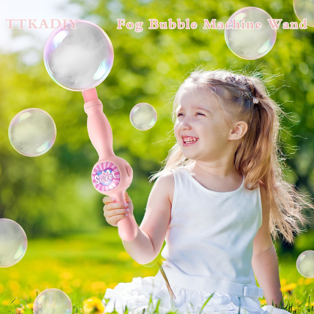 TTKADIY bubble wand in action, bubbles and glow during play