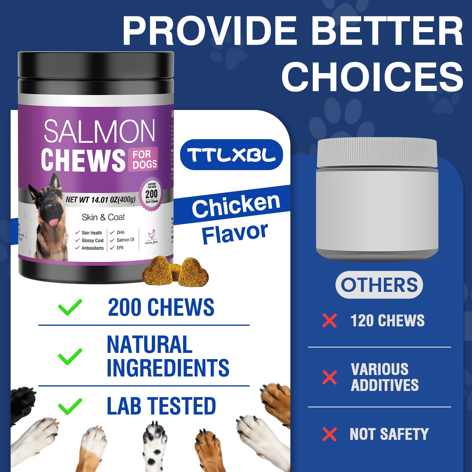 TTLXBL easy-to-feed chicken-flavor chews for daily care