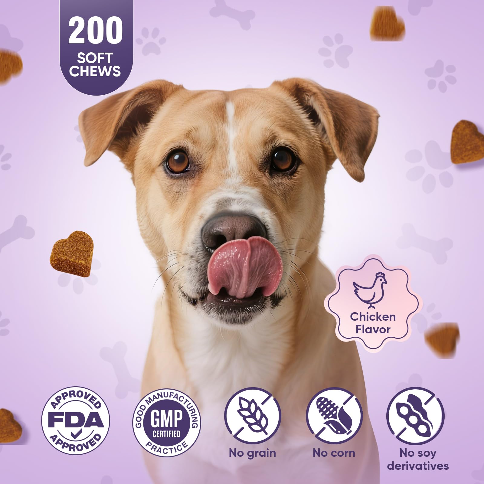 TTLXRL Glucosamine for Dogs chews with chicken flavor appeal to dogs during joint care.