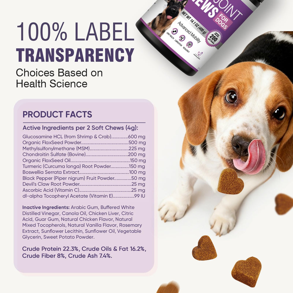 TTLXRL Glucosamine for Dogs supports connective tissue and everyday vitality.