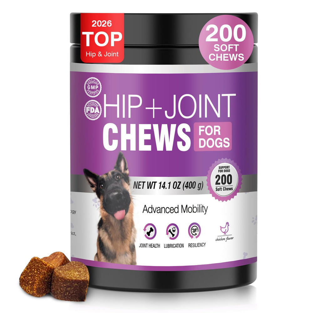 TTLXRL Glucosamine for Dogs packaging label highlights joint support for mobility.