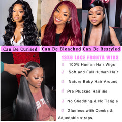TTSMINS natural black lace front wig with realistic hairline and baby hairs.