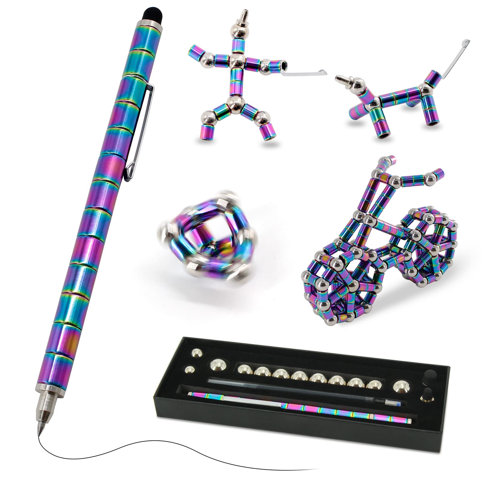 TTzycc magnetic pen with 13 rings showcases versatile fidgeting for focus and creativity.