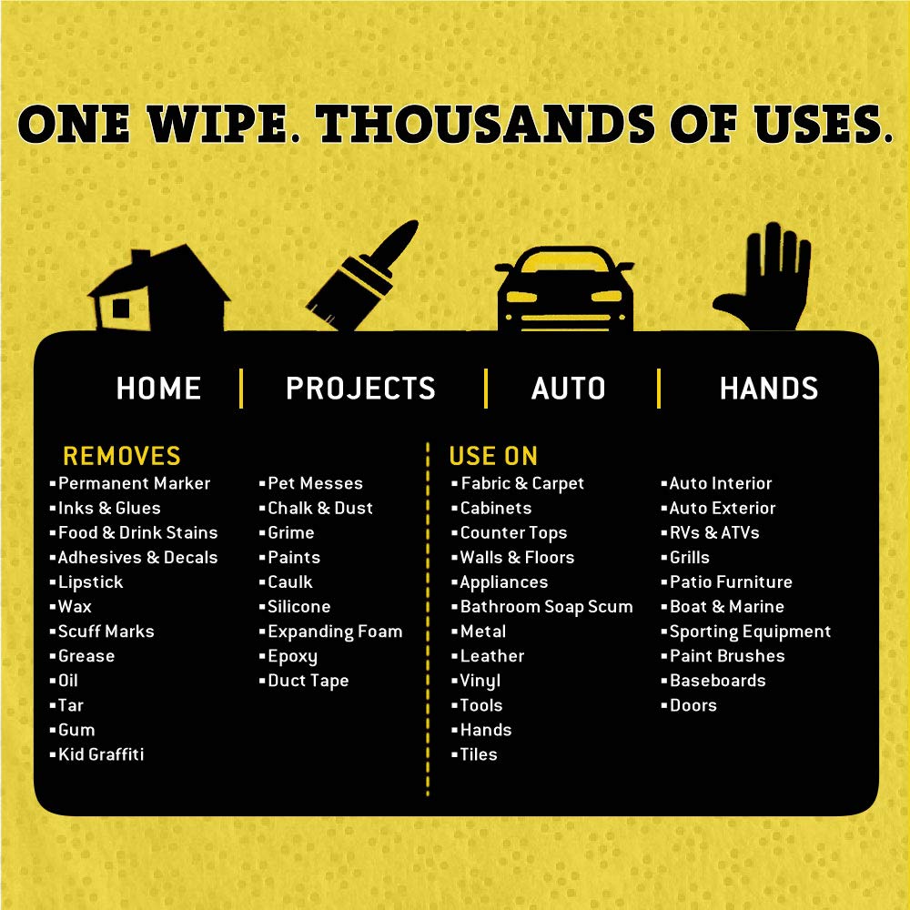 Tub O' Towels TW90 cleaning fabrics, leather, vinyl, and countertops across surfaces.