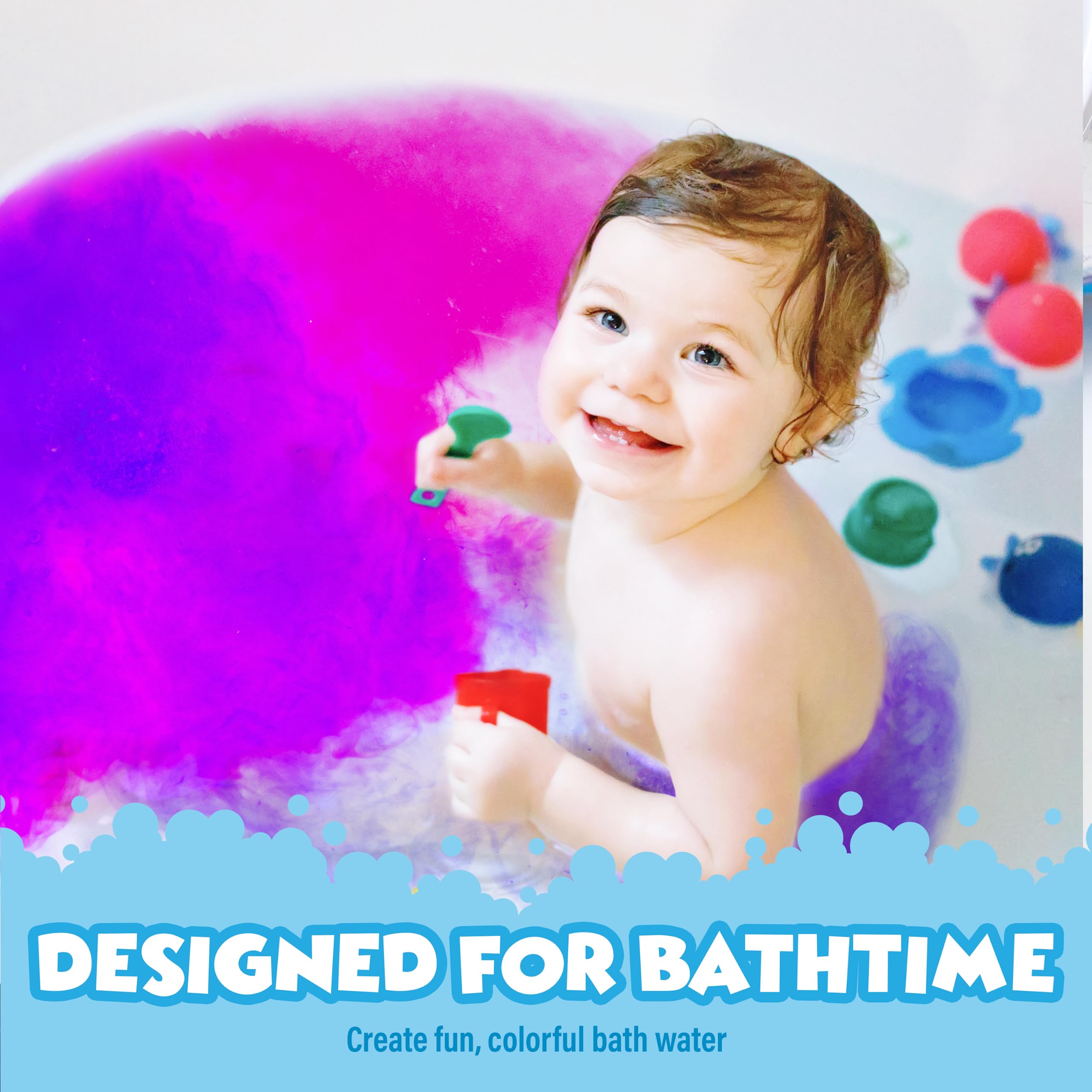 Tub Works Bath Color Fizzies dissolving tablet creates vibrant water color instantly