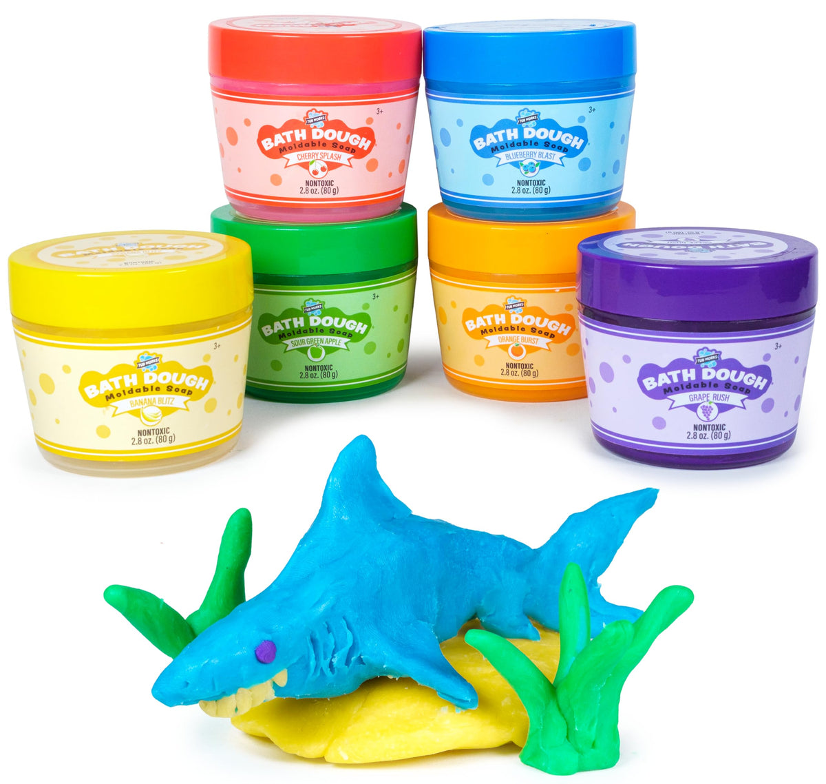 Tub Works Bath Dough red jar sparks creative bath art and color play