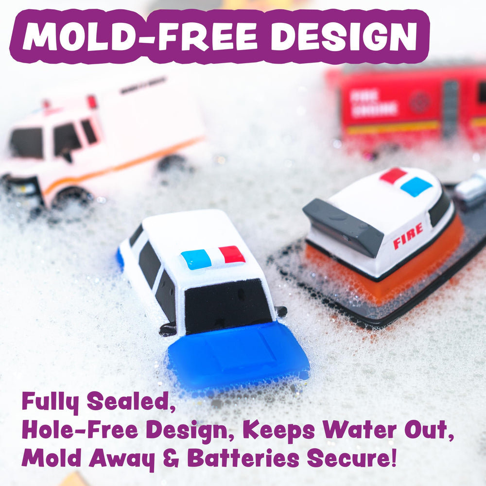 Tub Works Emergency rescue boat light-up bath toy adds splashy excitement in water