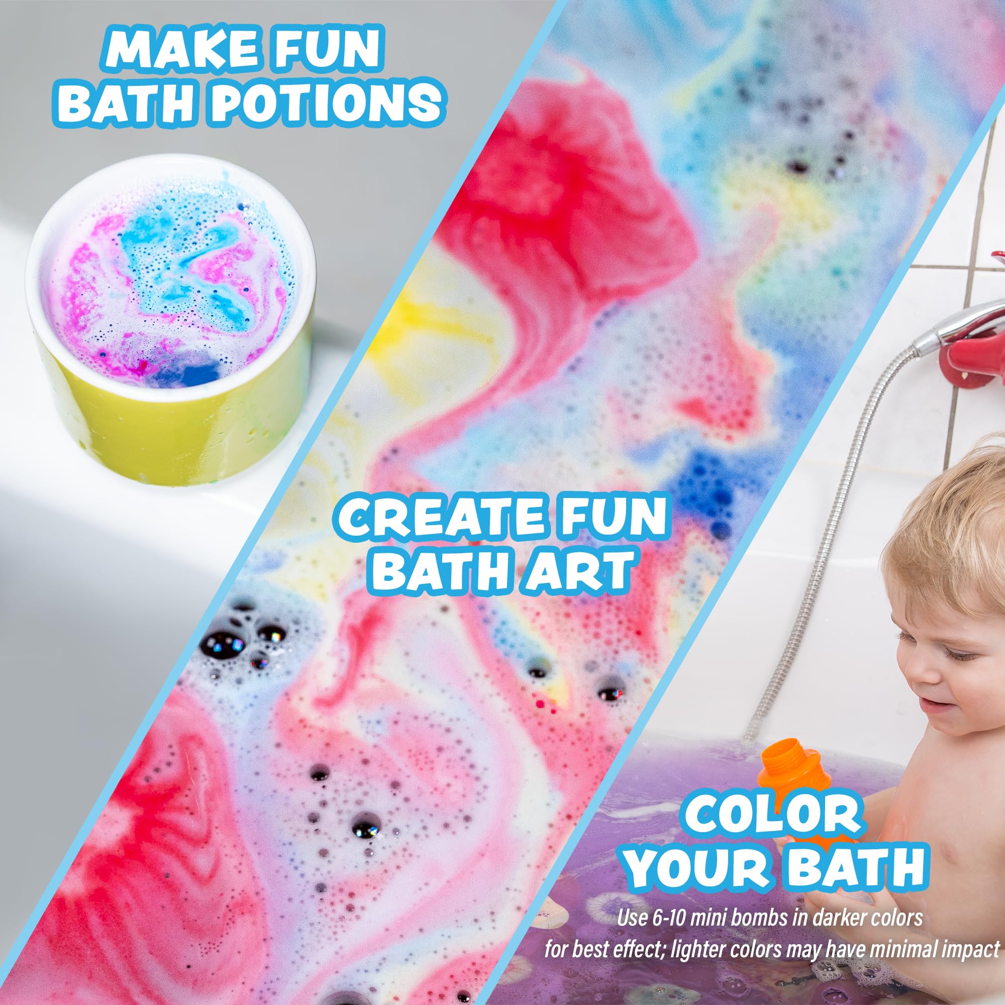Tub Works Lil' Bursts blue burst creates ocean-like bath water.
