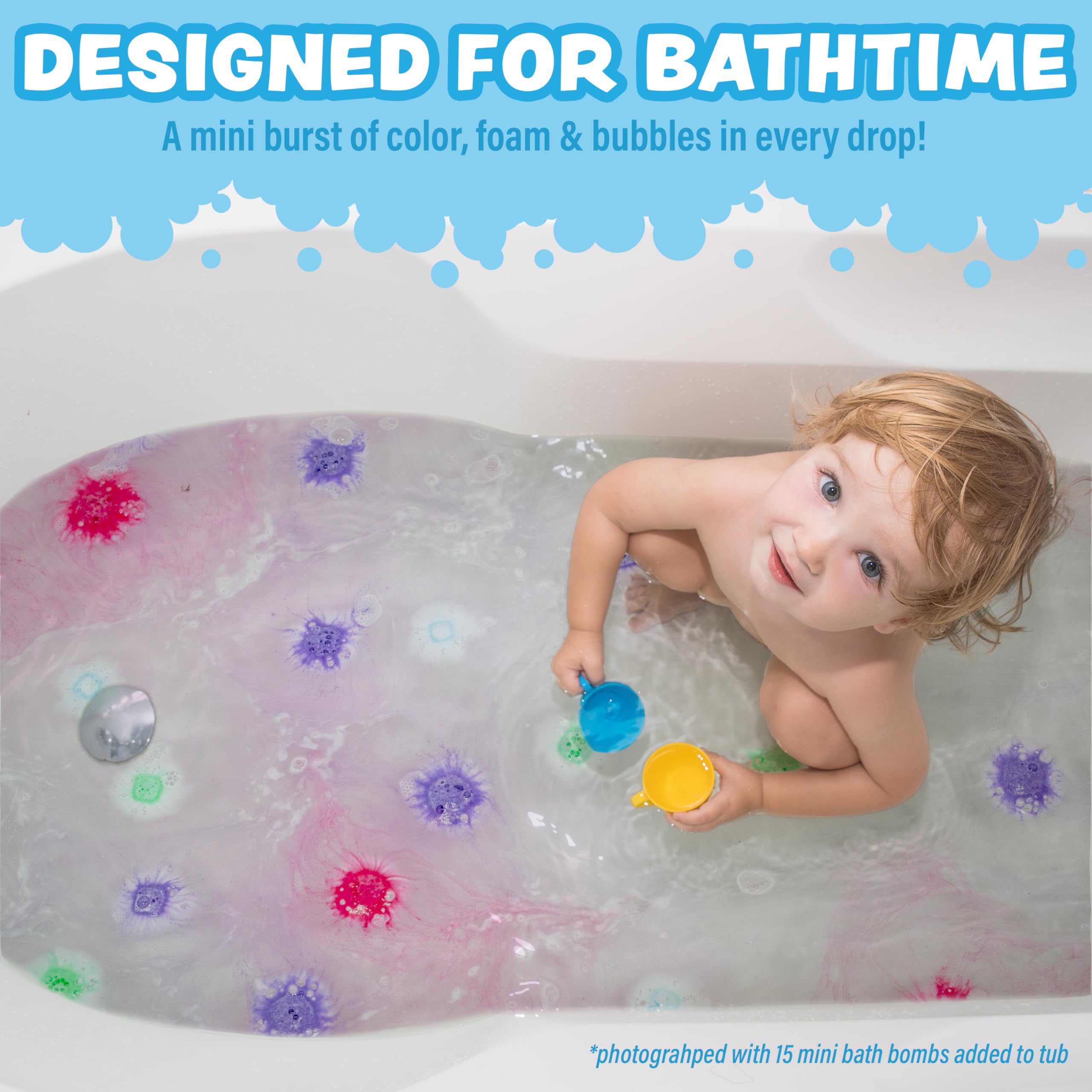 Tub Works Lil' Bursts Gumdrop colors with candy scent for bath.