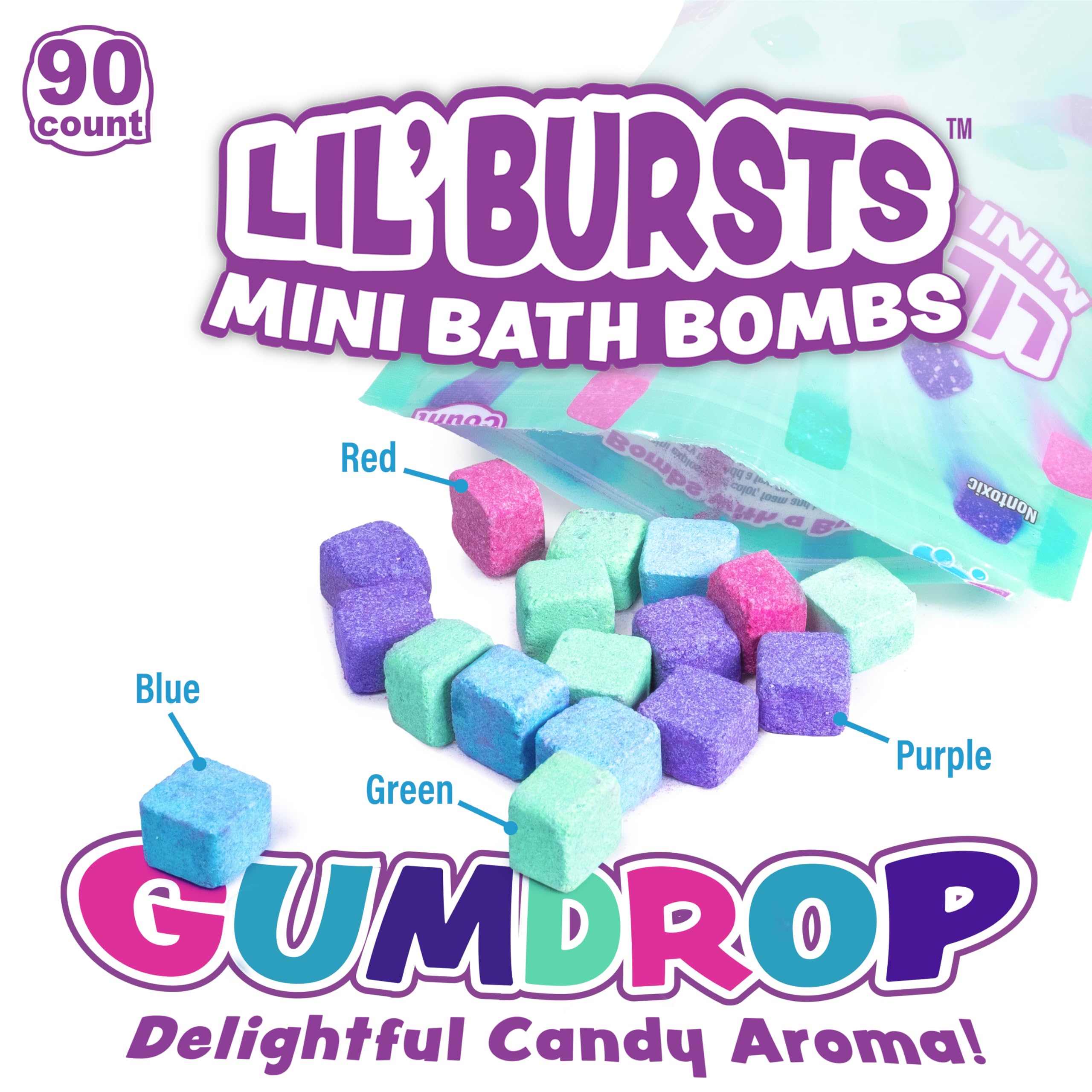 Tub Works Lil' Bursts purple burst colors the water for bath art.