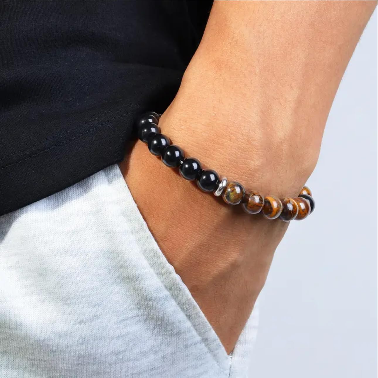 TUBIANCA Tiger Eye beads close-up showing golden hues for confidence and prosperity.