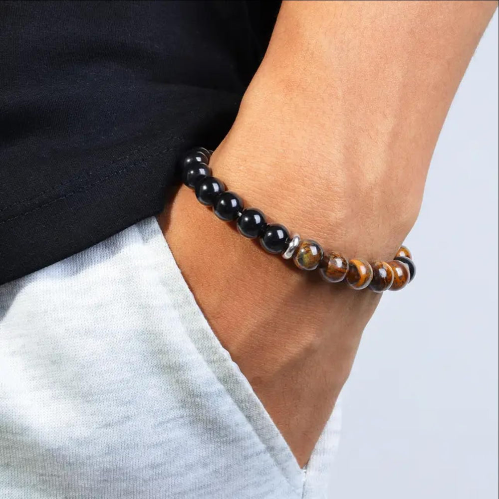 TUBIANCA Tiger Eye beads close-up showing golden hues for confidence and prosperity.