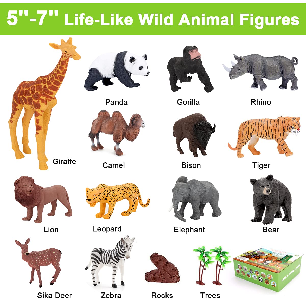 Tudoccy safari elephant figure provides tactile learning and size appreciation.