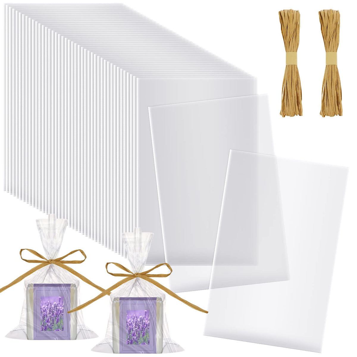 Tudomro clear flat cellophane bags showcase handmade soaps for a polished packaging