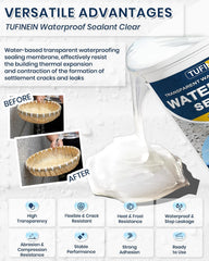 Tufinein sealant applying with brush showing clear coating for surfaces.